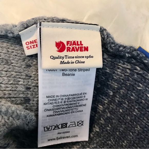 Fjallraven Two-Tone Striped Beanie NWOT - Picture 4 of 6
